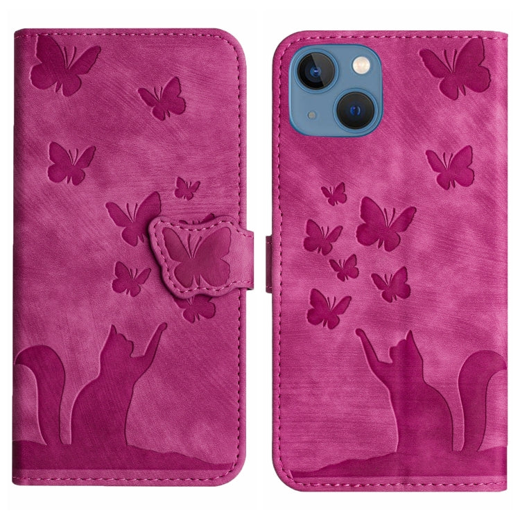 Custodia per cellulare in pelle con stampa a farfalla con gatto, For iPhone 13 mini, For iPhone 12 / 12 Pro, For iPhone 12 Pro Max, For iPhone 12 mini