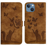 Custodia per cellulare in pelle con stampa a farfalla con gatto, For iPhone 13 mini, For iPhone 12 / 12 Pro, For iPhone 12 Pro Max, For iPhone 12 mini