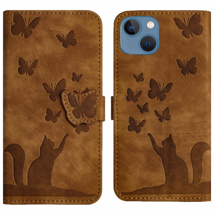 Custodia per cellulare in pelle con stampa a farfalla con gatto, For iPhone 13 mini, For iPhone 12 / 12 Pro, For iPhone 12 Pro Max, For iPhone 12 mini