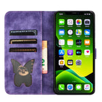Custodia per cellulare in pelle con stampa a farfalla con gatto, For iPhone 11 Pro Max, For iPhone 11, For iPhone 11 Pro, For iPhone X / XS