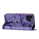 Custodia per cellulare in pelle con stampa a farfalla con gatto, For iPhone 11 Pro Max, For iPhone 11, For iPhone 11 Pro, For iPhone X / XS