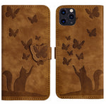 Custodia per cellulare in pelle con stampa a farfalla con gatto, For iPhone 11 Pro Max, For iPhone 11, For iPhone 11 Pro, For iPhone X / XS