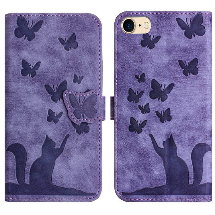 Custodia per cellulare in pelle con stampa a farfalla con gatto, For iPhone SE 2022 / 2020 / 8 / 7, For iPhone 13 Pro Max, For iPhone 13 Pro, For iPhone 13