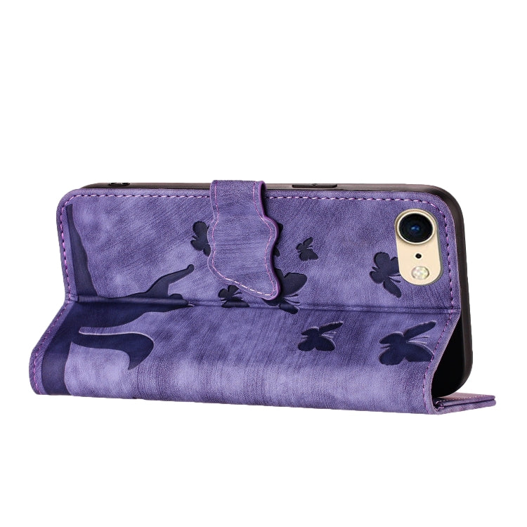 Custodia per cellulare in pelle con stampa a farfalla con gatto, For iPhone SE 2022 / 2020 / 8 / 7, For iPhone 13 Pro Max, For iPhone 13 Pro, For iPhone 13