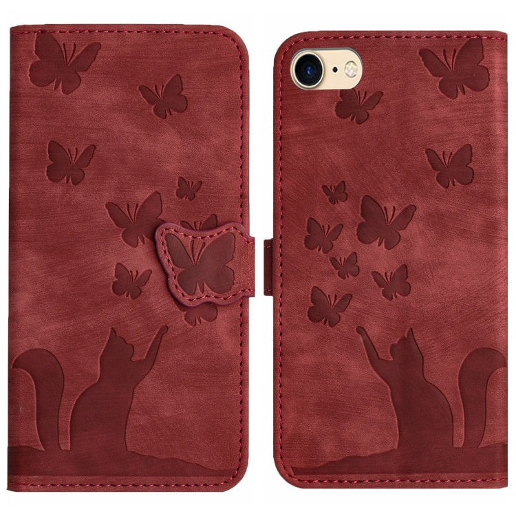 Custodia per cellulare in pelle con stampa a farfalla con gatto, For iPhone SE 2022 / 2020 / 8 / 7, For iPhone 13 Pro Max, For iPhone 13 Pro, For iPhone 13