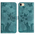 Custodia per cellulare in pelle con stampa a farfalla con gatto, For iPhone SE 2022 / 2020 / 8 / 7, For iPhone 13 Pro Max, For iPhone 13 Pro, For iPhone 13
