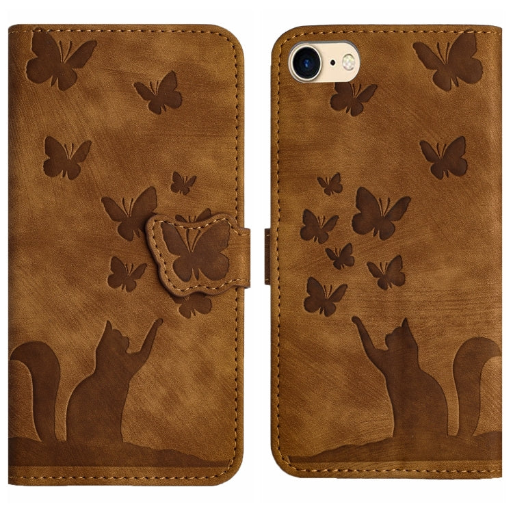 Custodia per cellulare in pelle con stampa a farfalla con gatto, For iPhone SE 2022 / 2020 / 8 / 7, For iPhone 13 Pro Max, For iPhone 13 Pro, For iPhone 13
