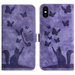 Custodia per cellulare in pelle con stampa a farfalla con gatto, For iPhone 11 Pro Max, For iPhone 11, For iPhone 11 Pro, For iPhone X / XS