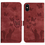 Custodia per cellulare in pelle con stampa a farfalla con gatto, For iPhone 11 Pro Max, For iPhone 11, For iPhone 11 Pro, For iPhone X / XS