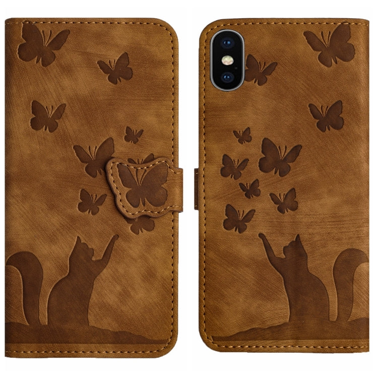 Custodia per cellulare in pelle con stampa a farfalla con gatto, For iPhone 11 Pro Max, For iPhone 11, For iPhone 11 Pro, For iPhone X / XS