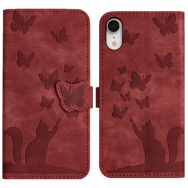 Custodia per cellulare in pelle con stampa a farfalla con gatto, For iPhone XR, For iPhone XS Max, For iPhone 8 Plus / 7 Plus