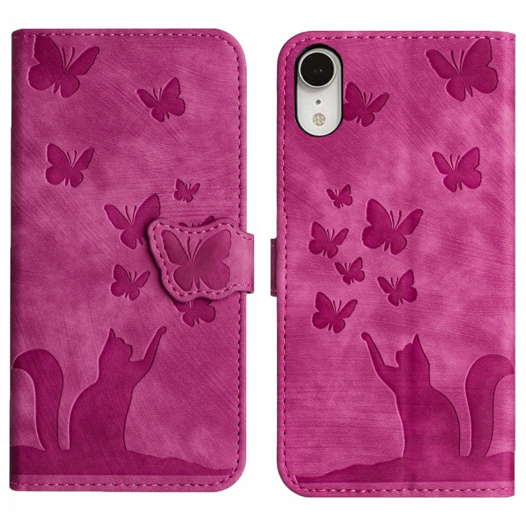 Custodia per cellulare in pelle con stampa a farfalla con gatto, For iPhone XR, For iPhone XS Max, For iPhone 8 Plus / 7 Plus
