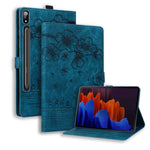 Custodia per tablet in pelle intelligente con gatto Sakura in rilievo, For Samsung Galaxy Tab S11 / S10 / S9, For Samsung Galaxy Tab S10 Lite / S10 FE, For Samsung Galaxy Tab S11, For Samsung Galaxy Tab S9+ /S8+ /S7+