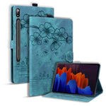Custodia per tablet in pelle intelligente con gatto Sakura in rilievo, For Samsung Galaxy Tab S11 / S10 / S9, For Samsung Galaxy Tab S10 Lite / S10 FE, For Samsung Galaxy Tab S11, For Samsung Galaxy Tab S9+ /S8+ /S7+