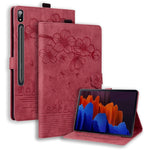 Custodia per tablet in pelle intelligente con gatto Sakura in rilievo, For Samsung Galaxy Tab S11 / S10 / S9, For Samsung Galaxy Tab S10 Lite / S10 FE, For Samsung Galaxy Tab S11, For Samsung Galaxy Tab S9+ /S8+ /S7+
