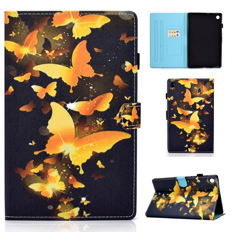 Custodia in pelle per tablet con chiusura orizzontale con cuciture colorate, For Samsung Galaxy Tab A11+ / A9+, For Samsung Galaxy Tab A11 / A9