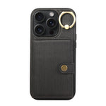 Custodia per telefono con supporto per anello a portafoglio con texture spazzolata, For iPhone 15 Pro Max, For iPhone 15 Pro, For iPhone 15 Plus, For iPhone 15