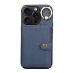 Custodia per telefono con supporto per anello a portafoglio con texture spazzolata, For iPhone 15 Pro Max, For iPhone 15 Pro, For iPhone 15 Plus, For iPhone 15