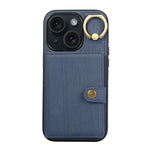Custodia per telefono con supporto per anello a portafoglio con texture spazzolata, For iPhone 15 Pro Max, For iPhone 15 Pro, For iPhone 15 Plus, For iPhone 15