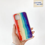 Custodia protettiva silicone liquido arcobaleno