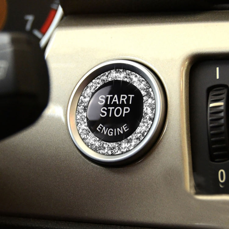 Per BMW Serie 3 E90 / E92 / E93 2009-2012 Adesivo decorativo con diamante con anello di avvio con un clic per auto, One-click Start Ring