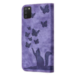 Custodia per cellulare in pelle con stampa a farfalla con gatto, For Samsung Galaxy A02s EU, For Samsung Galaxy A12, For Samsung Galaxy A42 5G, For Samsung Galaxy A21s