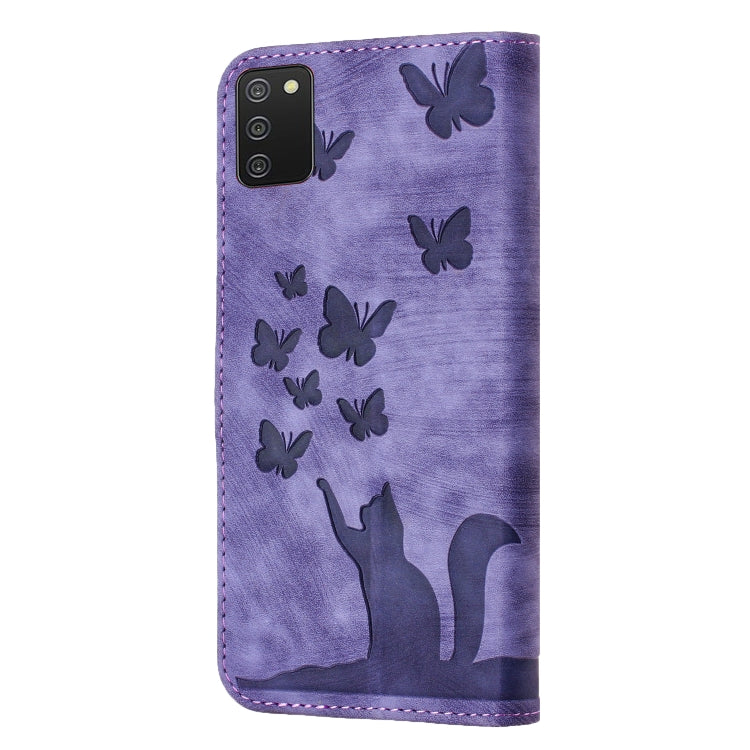 Custodia per cellulare in pelle con stampa a farfalla con gatto, For Samsung Galaxy A02s EU, For Samsung Galaxy A12, For Samsung Galaxy A42 5G, For Samsung Galaxy A21s