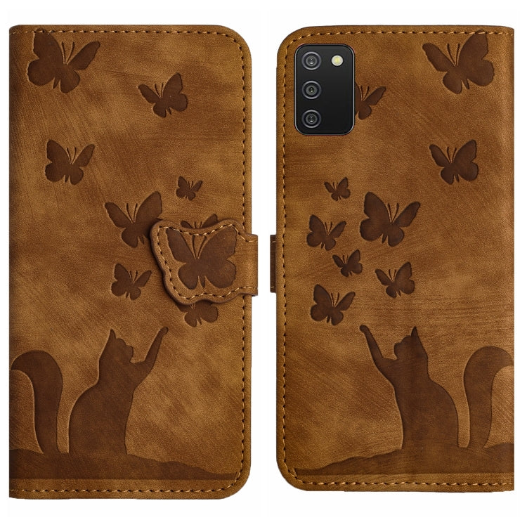 Custodia per cellulare in pelle con stampa a farfalla con gatto, For Samsung Galaxy A02s EU, For Samsung Galaxy A12, For Samsung Galaxy A42 5G, For Samsung Galaxy A21s