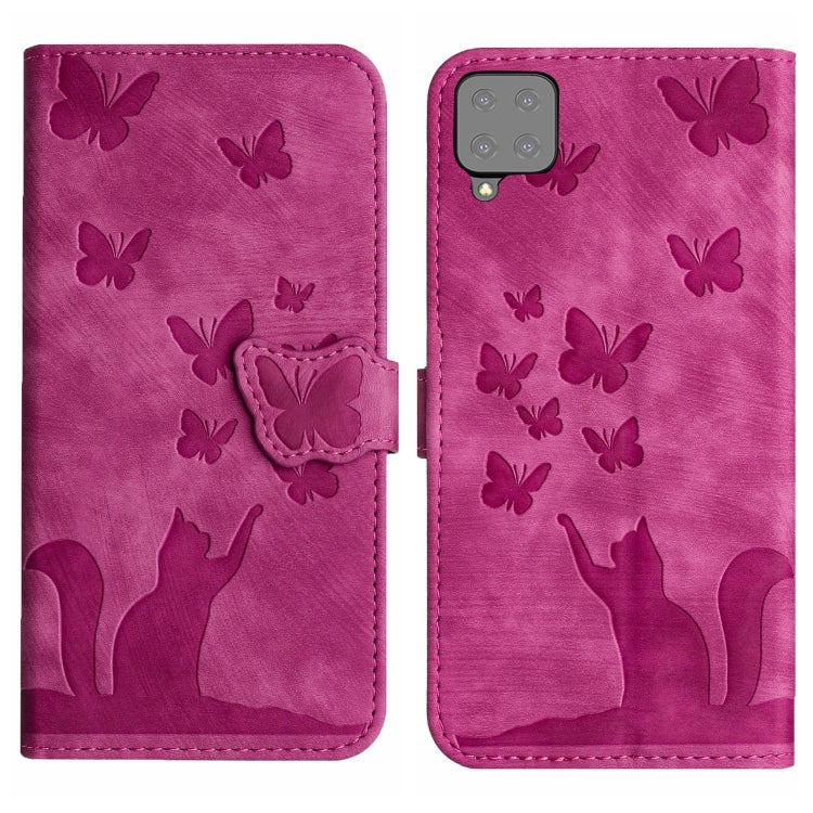 Custodia per cellulare in pelle con stampa a farfalla con gatto, For Samsung Galaxy A02s EU, For Samsung Galaxy A12, For Samsung Galaxy A42 5G, For Samsung Galaxy A21s