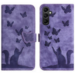 Custodia per cellulare in pelle con stampa a farfalla con gatto, For Samsung Galaxy S23 FE 5G, For Samsung Galaxy A24 4G, For Samsung Galaxy A23 / M13 4G, For Samsung Galaxy A14 4G / 5G