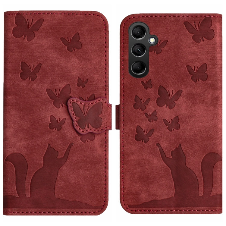 Custodia per cellulare in pelle con stampa a farfalla con gatto, For Samsung Galaxy S23 FE 5G, For Samsung Galaxy A24 4G, For Samsung Galaxy A23 / M13 4G, For Samsung Galaxy A14 4G / 5G