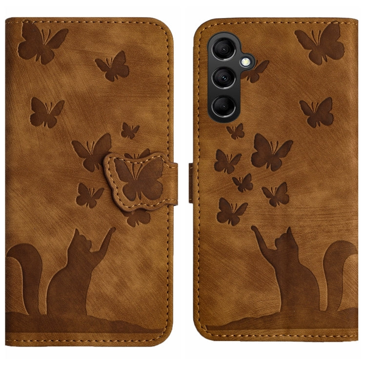 Custodia per cellulare in pelle con stampa a farfalla con gatto, For Samsung Galaxy S24 5G, For Samsung Galaxy A15, For Samsung Galaxy A05s, For Samsung Galaxy A25 5G