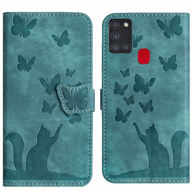 Custodia per cellulare in pelle con stampa a farfalla con gatto, For Samsung Galaxy A02s EU, For Samsung Galaxy A12, For Samsung Galaxy A42 5G, For Samsung Galaxy A21s