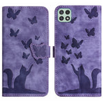 Custodia per cellulare in pelle con stampa a farfalla con gatto, For Samsung Galaxy A52 5G / A52S, For Samsung Galaxy A03s EU, For Samsung Galaxy A22 5G, For Samsung Galaxy S21 FE 5G