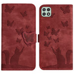 Custodia per cellulare in pelle con stampa a farfalla con gatto, For Samsung Galaxy A52 5G / A52S, For Samsung Galaxy A03s EU, For Samsung Galaxy A22 5G, For Samsung Galaxy S21 FE 5G