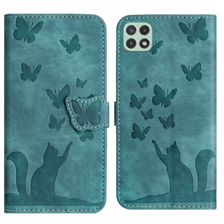 Custodia per cellulare in pelle con stampa a farfalla con gatto, For Samsung Galaxy A52 5G / A52S, For Samsung Galaxy A03s EU, For Samsung Galaxy A22 5G, For Samsung Galaxy S21 FE 5G