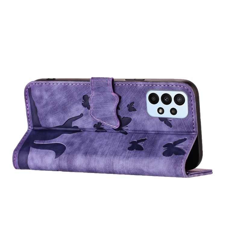 Custodia per cellulare in pelle con stampa a farfalla con gatto, For Samsung Galaxy A32 5G, For Samsung Galaxy S21 5G, For Samsung Galaxy S21+ 5G, For Samsung Galaxy S21 Ultra 5G