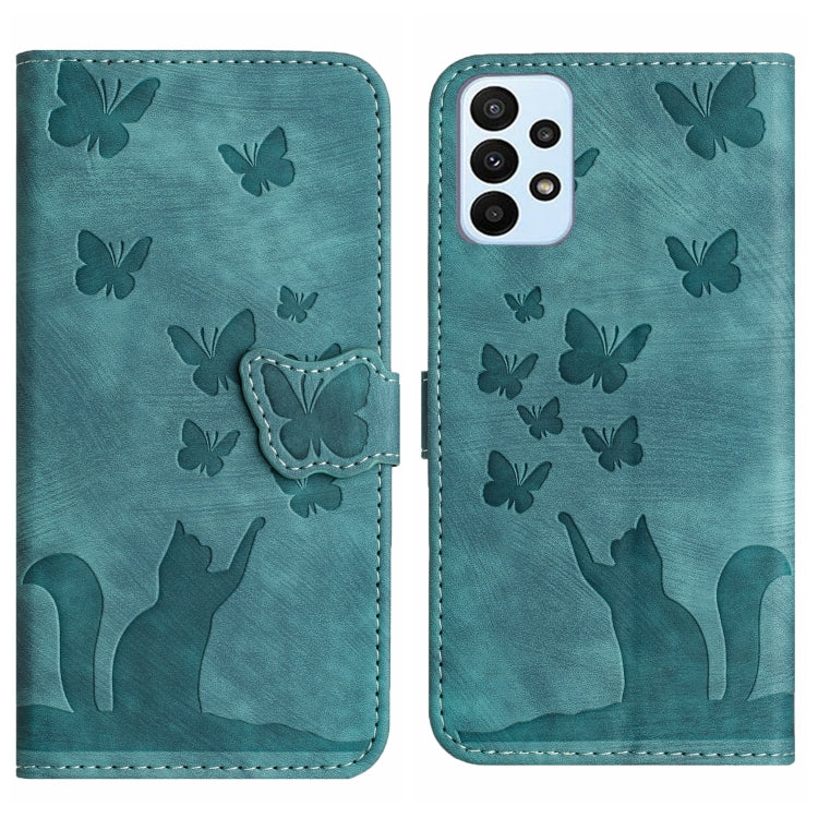 Custodia per cellulare in pelle con stampa a farfalla con gatto, For Samsung Galaxy A33 5G, For Samsung Galaxy S22 Ultra 5G, For Samsung Galaxy S22+ 5G, For Samsung Galaxy S22 5G
