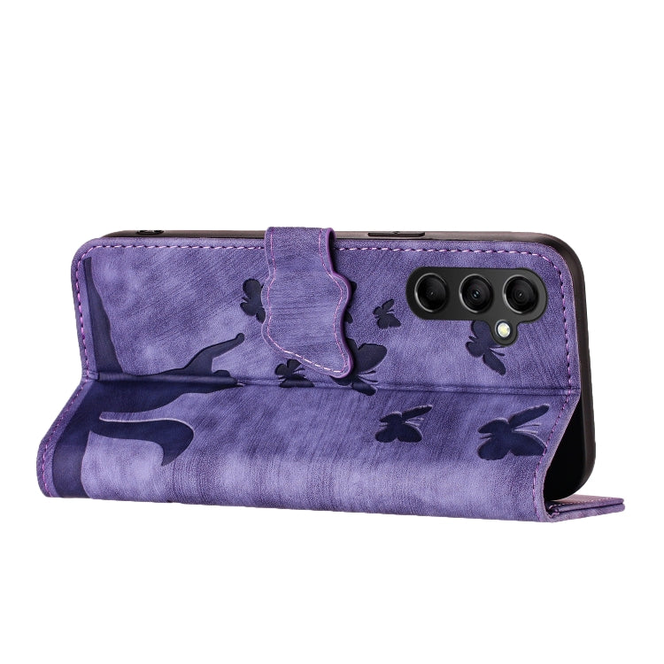 Custodia per cellulare in pelle con stampa a farfalla con gatto, For Samsung Galaxy A34 5G, For Samsung Galaxy A54 5G, For Samsung Galaxy S23 Ultra 5G, For Samsung Galaxy S23+ 5G