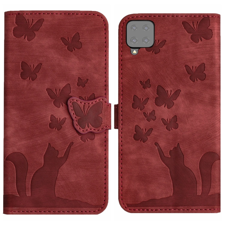 Custodia per cellulare in pelle con stampa a farfalla con gatto, For Samsung Galaxy A02s EU, For Samsung Galaxy A12, For Samsung Galaxy A42 5G, For Samsung Galaxy A21s