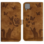 Custodia per cellulare in pelle con stampa a farfalla con gatto, For Samsung Galaxy A02s EU, For Samsung Galaxy A12, For Samsung Galaxy A42 5G, For Samsung Galaxy A21s