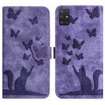 Custodia per cellulare in pelle con stampa a farfalla con gatto, For Samsung Galaxy A51 4G, For Samsung Galaxy S10+, For Samsung Galaxy S10