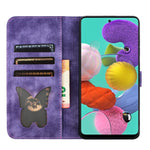 Custodia per cellulare in pelle con stampa a farfalla con gatto, For Samsung Galaxy A51 4G, For Samsung Galaxy S10+, For Samsung Galaxy S10