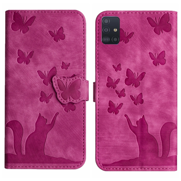 Custodia per cellulare in pelle con stampa a farfalla con gatto, For Samsung Galaxy A51 4G, For Samsung Galaxy S10+, For Samsung Galaxy S10