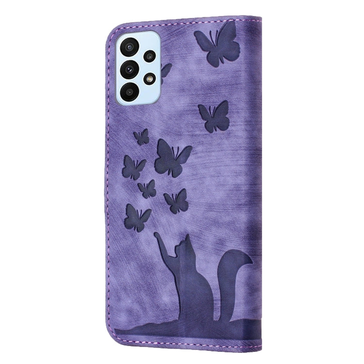 Custodia per cellulare in pelle con stampa a farfalla con gatto, For Samsung Galaxy A52 5G / A52S, For Samsung Galaxy A03s EU, For Samsung Galaxy A22 5G, For Samsung Galaxy S21 FE 5G