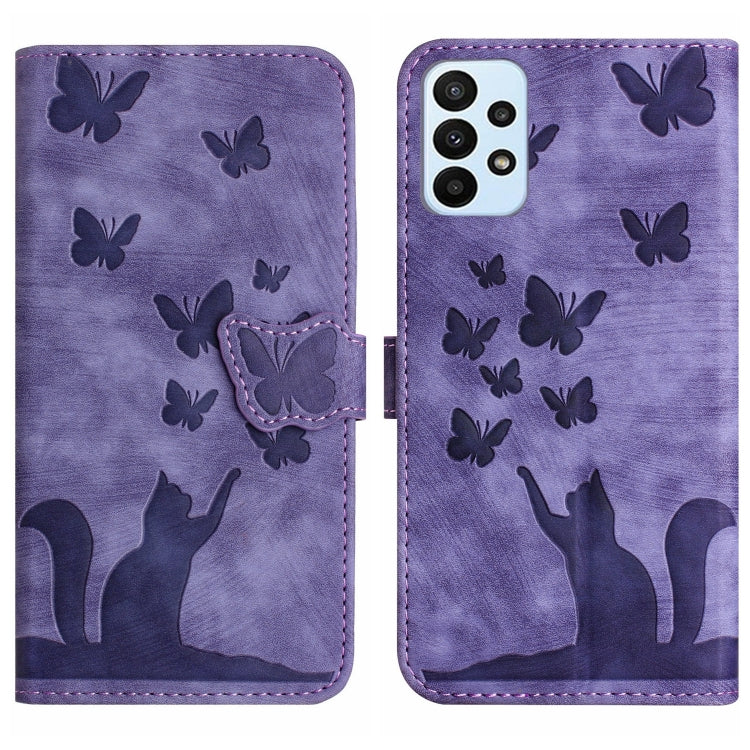 Custodia per cellulare in pelle con stampa a farfalla con gatto, For Samsung Galaxy S23 5G, For Samsung Galaxy A13 4G / 5G / A04, For Samsung Galaxy S20 FE, For Samsung Galaxy A53 5G