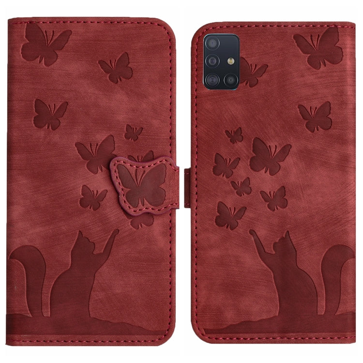 Custodia per cellulare in pelle con stampa a farfalla con gatto, For Samsung Galaxy S20 Ultra, For Samsung Galaxy S20, For Samsung Galaxy S20+, For Samsung Galaxy A71 4G