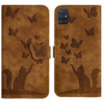 Custodia per cellulare in pelle con stampa a farfalla con gatto, For Samsung Galaxy S20 Ultra, For Samsung Galaxy S20, For Samsung Galaxy S20+, For Samsung Galaxy A71 4G