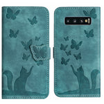 Custodia per cellulare in pelle con stampa a farfalla con gatto, For Samsung Galaxy A51 4G, For Samsung Galaxy S10+, For Samsung Galaxy S10