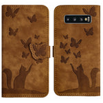Custodia per cellulare in pelle con stampa a farfalla con gatto, For Samsung Galaxy A51 4G, For Samsung Galaxy S10+, For Samsung Galaxy S10